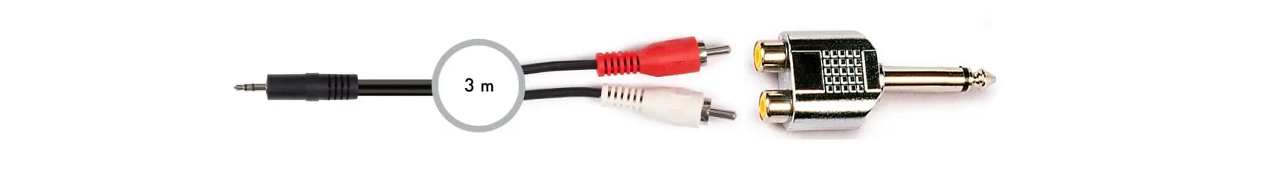 Cable adaptador mini jack stereo a 2 rca y jack-mono